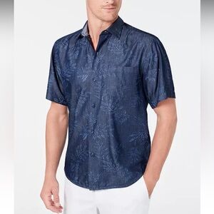 MWT Silk Blend  Tommy Bahama Blue Casual Button Down Shirt Lightweight